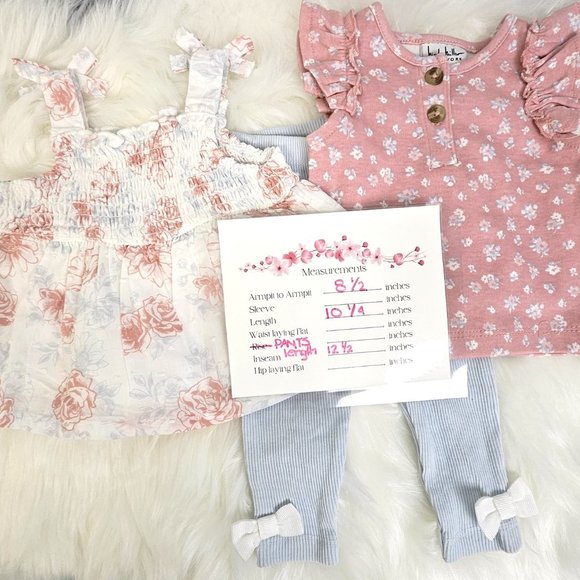 NWT Nicole Miller 4 Piece Set, 3-6M - 2 Shirts Leggings & Headband Mix n' Match! - Picture 7 of 8